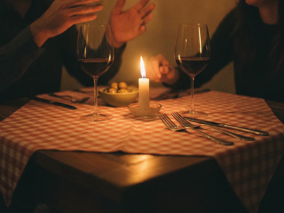 Gedeckter Tisch für zwei Gäste